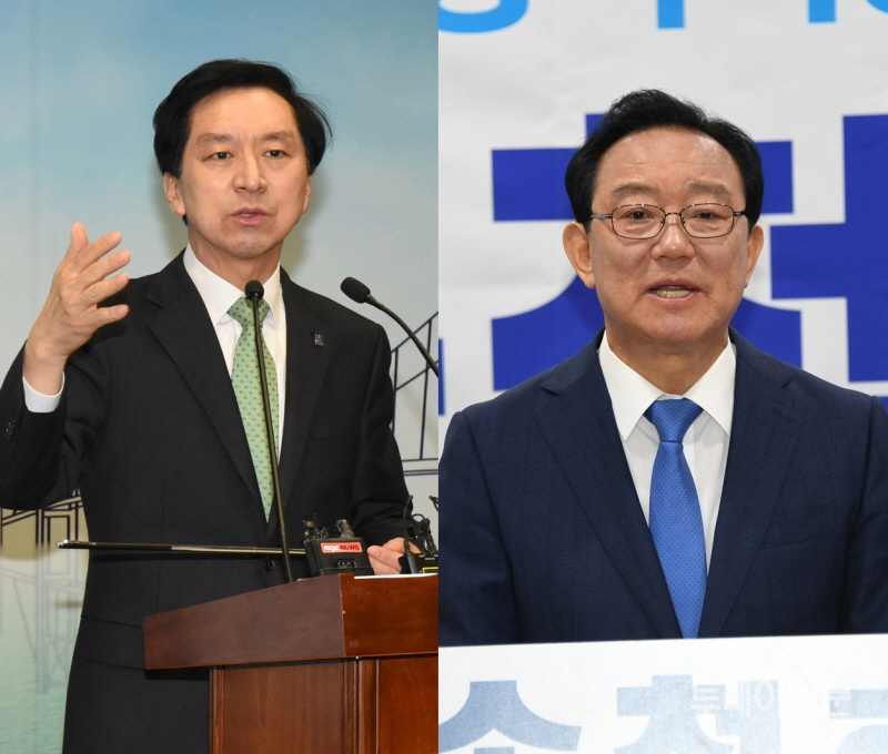 왼쪽부터 자유한국당 소속 김기현 시장, 더불어민주당 송철호 후보 ⓒ뉴시스