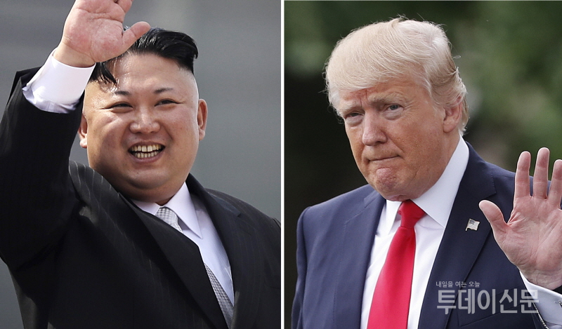 왼쪽부터 북한 김정은 국무위원장, 도널드 트럼프 미국 대통령 ⓒ뉴시스