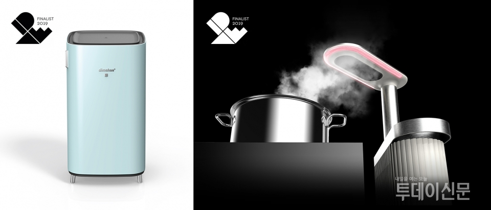 IDEA 2019 콘셉트디자인 본상을 수상한 위니아딤채 딤채 미니(좌), 주방특화 공기청정기ⓒ위니아딤채