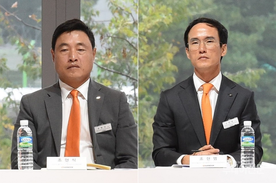 한국테크놀로지그룹 조현식 부회장, 한국타이어앤테크놀로지 조현범 대표(좌측부터) ⓒ뉴시스