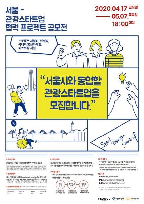 서울-관광 스타트업 협력 프로젝트 공모전 포스터 ⓒ서울시 제공
