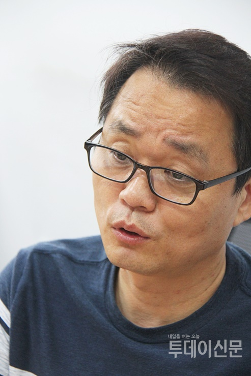 이스타항공조종사노동조합 박이삼 위원장. ⓒ사진촬영=박주환 기자