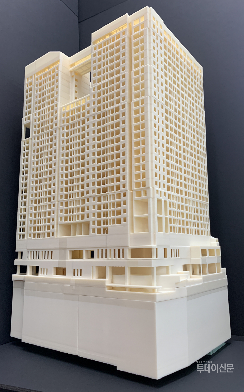 3D 프린팅 기술로 디지털 목업 적용한 원효로 역세권 청년주택의 모습 ⓒ롯데건설