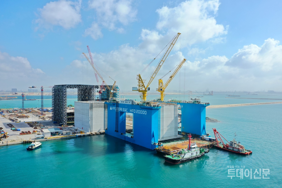 투아스 핑거3 매립공사 전경 ⓒ현대건설