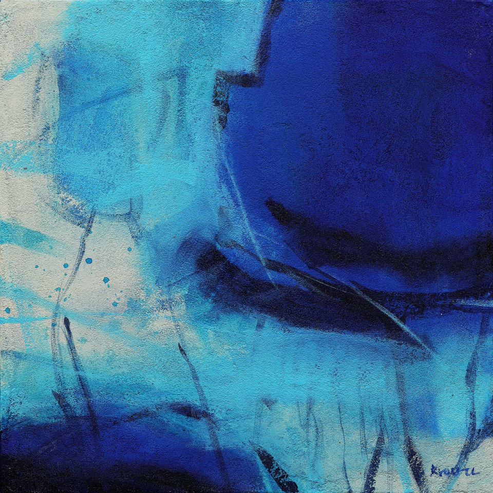 Blue Flower, acrylic on canvas, 30x30cm, 2019