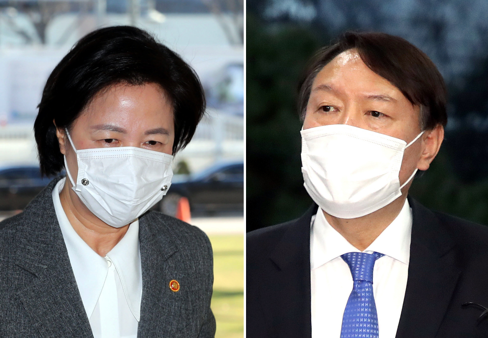 추미애 법무부 장관과 윤석열 검찰총장 ⓒ뉴시스