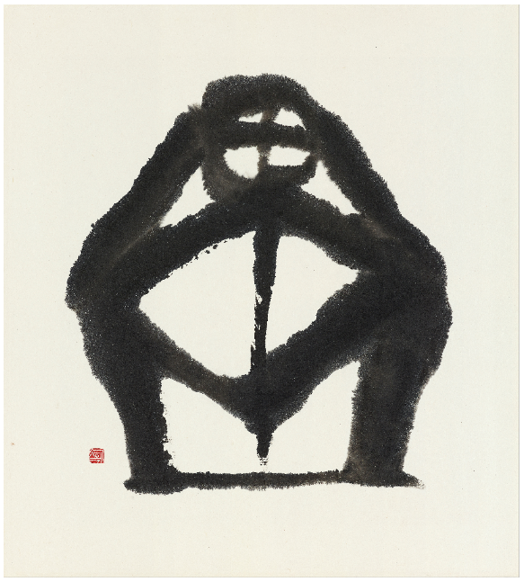 사람, 1980년대, 닥종이에 수묵, 86x77.7cm ⓒ서세옥 Suh Se Ok