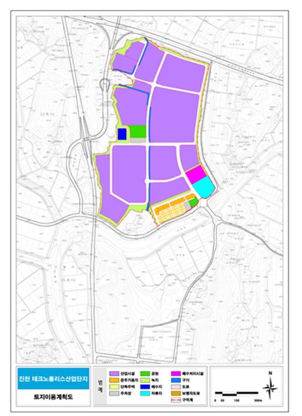 진천 테크노폴리스 산업단지 토지이용계획도 ⓒ진천군청