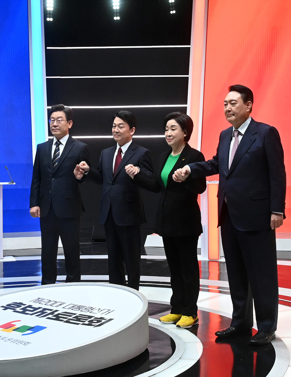 .왼쪽부터 이재명 더불어민주당 후보, 안철수 국민의당 후보, 심상정 정의당 후보, 윤석열 국민의힘 후보. ⓒ뉴시스