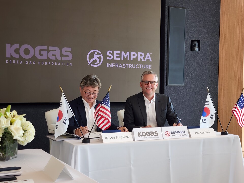 한국가스공사는 지난 1일 미국 휴스턴에서 에너지 인프라 기업인 셈프라 인프라스트럭처사와 북미 에너지 인프라 협력 강화를 위한 업무협약을 체결했다. [사진제공=한국가스공사]