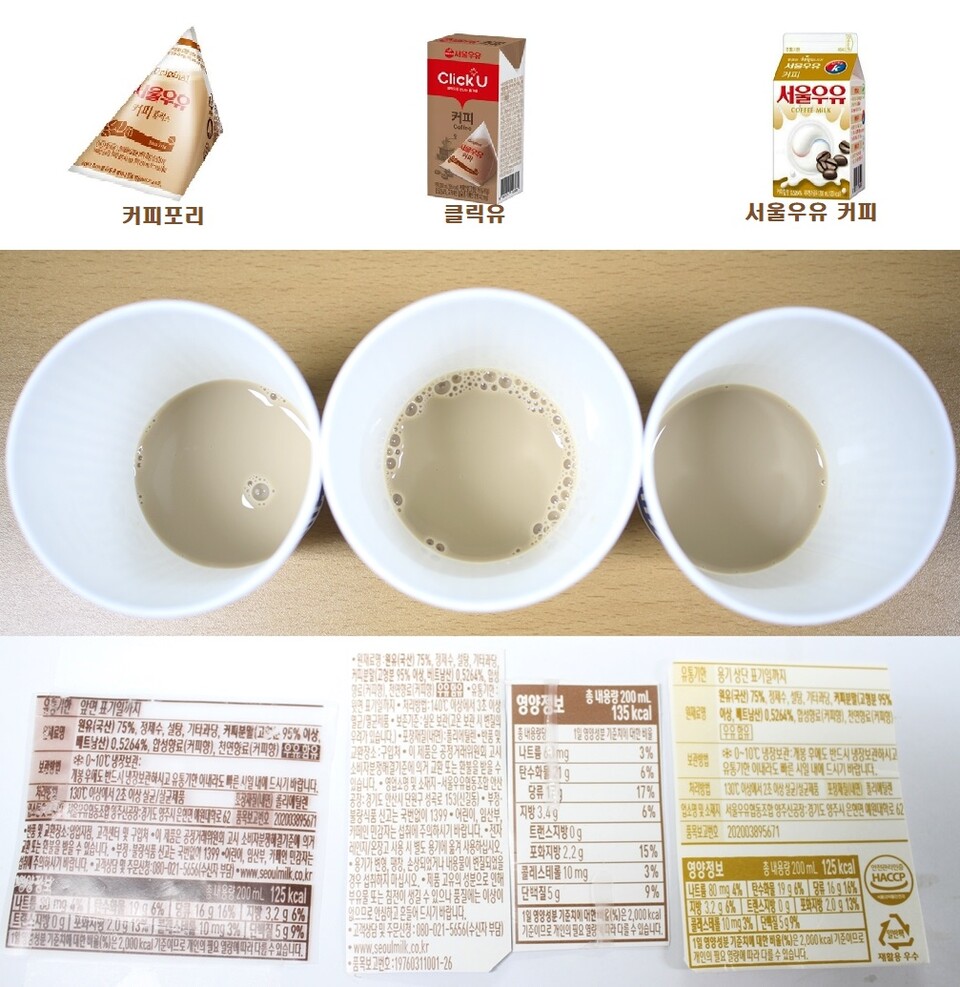 [팩트체크] 서울우유 커피우유 3종, 성분은 같아도 맛은 다르다?