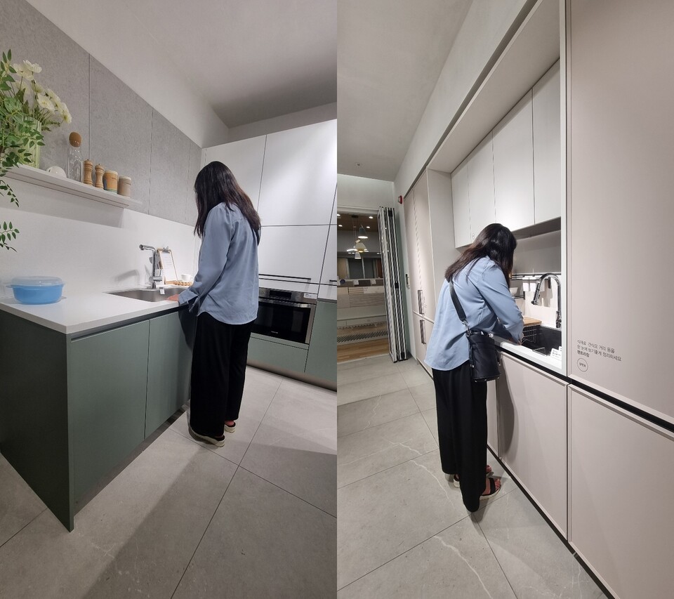 평균 여성 신장 사이즈에만 맞춰 신장 167cm 기자에게는 매우 낮은 싱크대 높이 ⓒ투데이신문