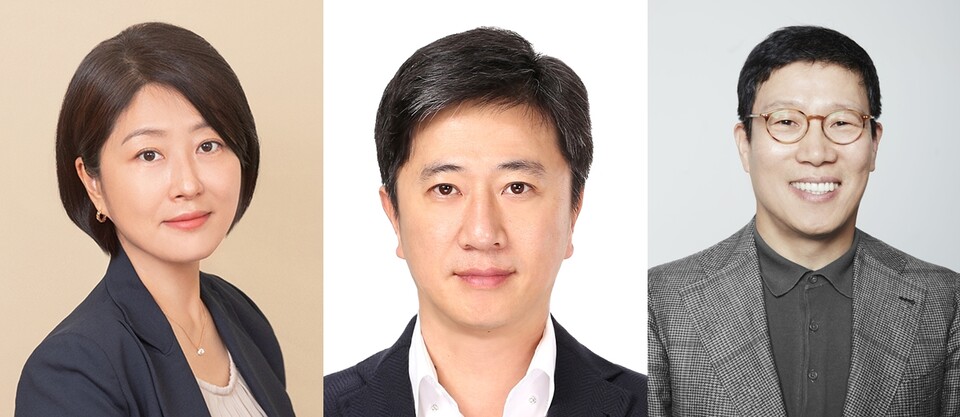 (왼쪽부터) CJ올리브영 이선정 신임대표, CJ ENM 엔터부문 구창근 신임대표, CJ주식회사 강호성 경영지원대표 [사진제공=CJ그룹]