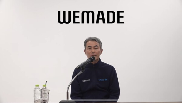 2일 개최된 미디어 간담회에서 위메이드 장현국 대표는 장기적 파트너십 목적으로 이번 투자를 유치했으며, 향후 다양한 협력 방안을 모색하겠다고 밝혔다 [사진 출처=온라인 간담회 캡처]