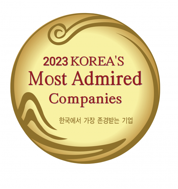 한국에서 가장 존경받는 기업 엠블럼 이미지 [사진제공=풀무원]<br>