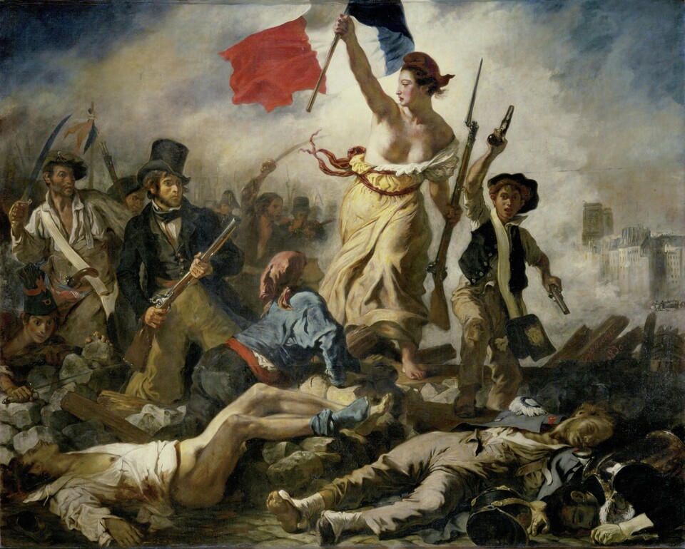 민중을 이끄는 자유의 여신 (1830년 7월28일), 325×260㎝, 1830년 작, 외젠 들라크루아(1798~1863)<br>