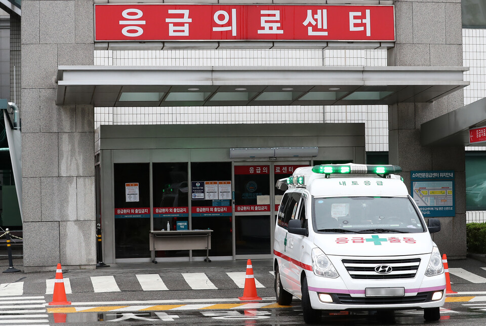 서울 송파구 소재 모 병원의 응급의료센터가 보이고 있다. [사진제공=뉴시스]