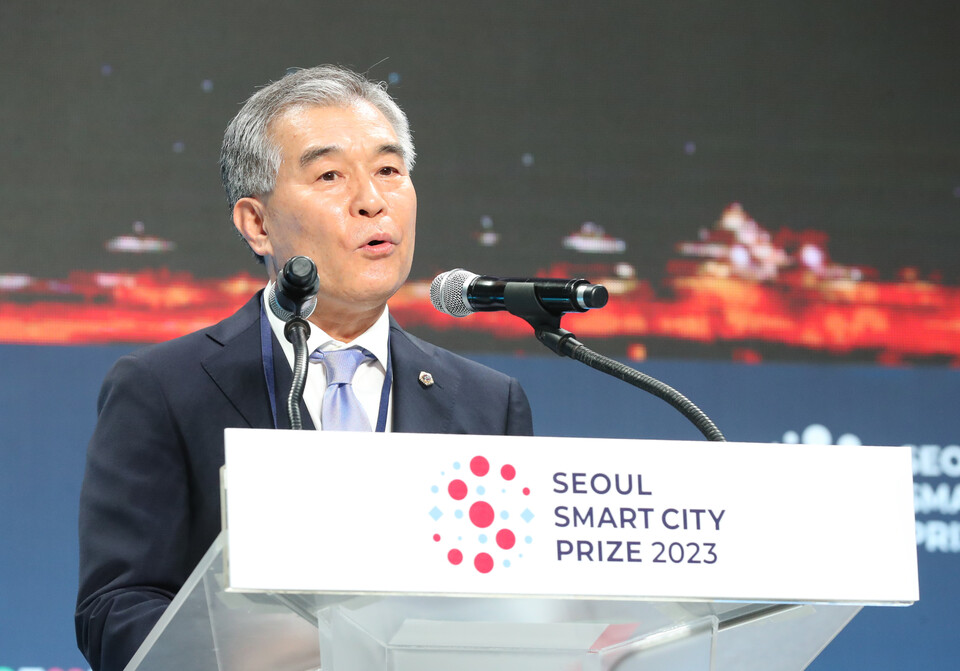 김현기 서울시의회 의장이 서울 중구 서울시의회에서 열린 제320회 임시회 제6차 본회의에서 발언하고 있다. 2023. 9. 25. [사진제공=뉴시스]