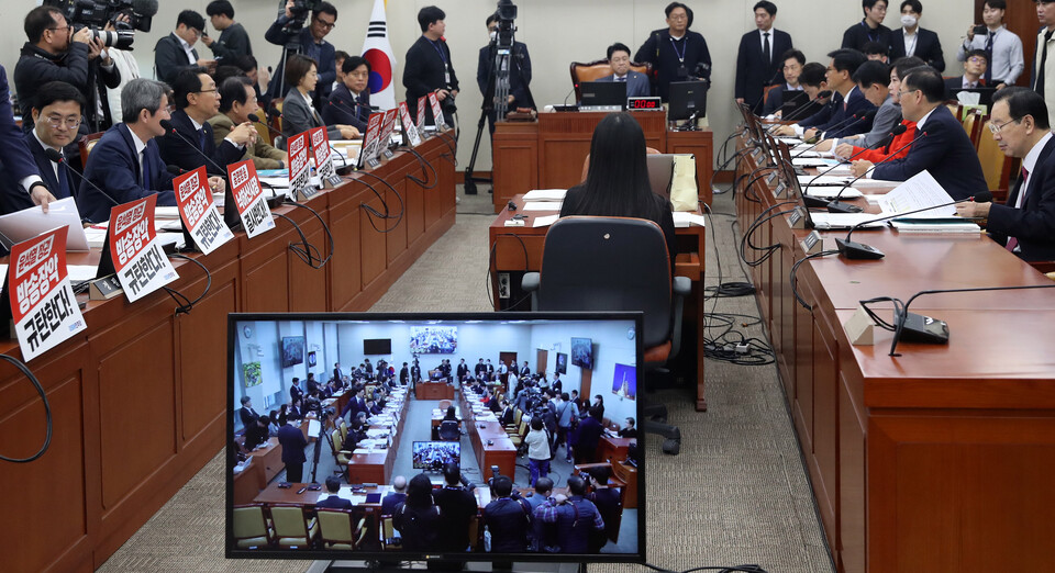 17일 오전 서울 여의도 국회에서 열린 과학기술정보방송통신위원회의 한국방송공사(KBS) 등에 대한 국정감사 [사진제공=뉴시스]&nbsp;<br>