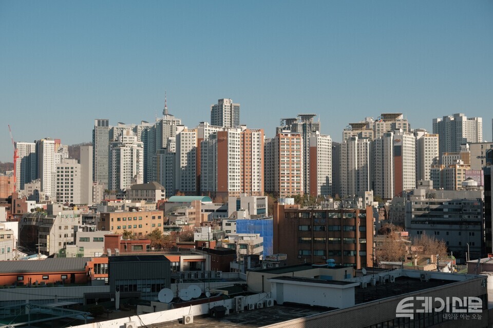 지난 1일 촬영한 서울시 용산구의 아파트단지 전경. ⓒ투데이신문