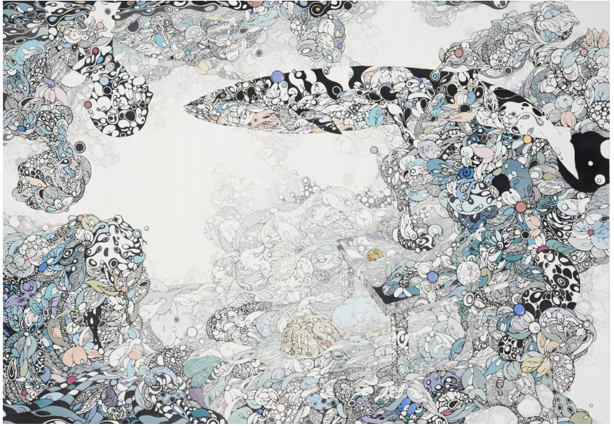 Inside and outside of landscape-21_ 200x140 cm_ 천에 먹, 아크릴 채색_ 2012