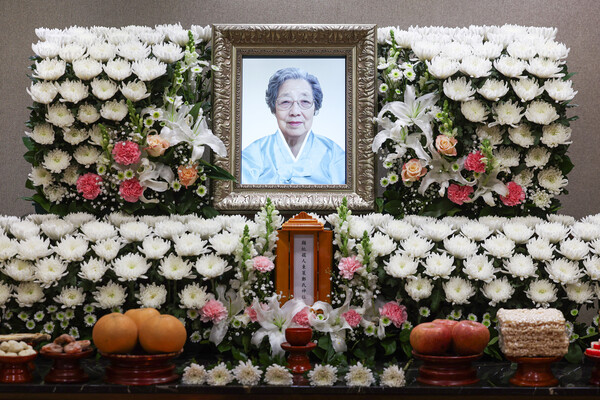 지난 17일 서울 강동구 강동성심병원 장례식장에 고(故) 박종철 열사의 어머니 정차순 여사의 빈소가 마련된 모습. [사진제공=뉴시스]