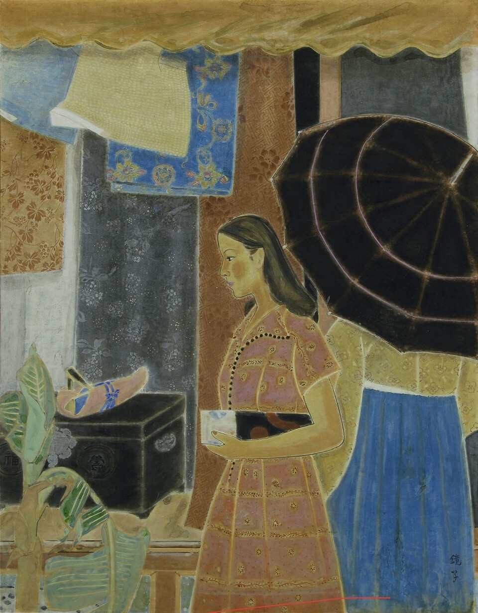 천경자, 옷감집 나들이, 1950년대 초반<br>