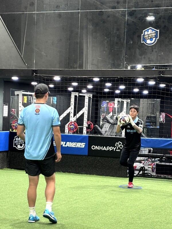 김재민 선수가 홈리스월드컵을 앞두고 훈련 중이다. [사진제공=빅이슈코리아]