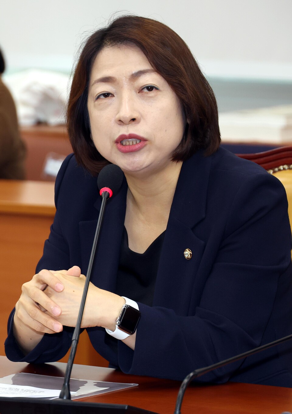 더불어민주당 황정아 의원이 서울 여의도 국회에서 열린 과학기술정보방송통신 전체회의에서 발언을 하고 있다. [사진제공=뉴시스]