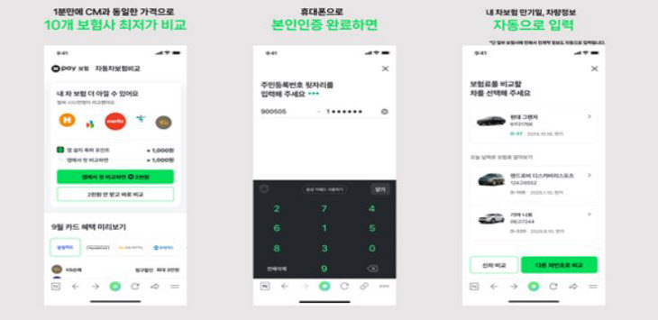 자동차보험 비교·추천서비스 2.0 화면 예시 [사진제공=금융위원회]<br>