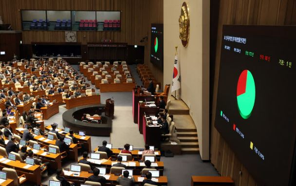 28일 오후 서울 여의도 국회에서 열린 제418회국회(정기회) 제13차 본회의장.[사진출처=뉴시스]<br>