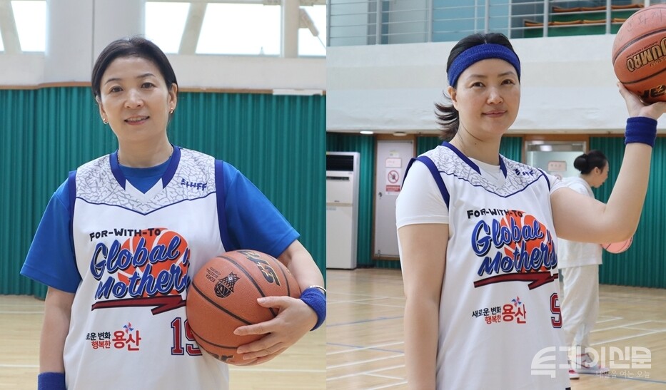 ‘포위드투 글로벌 마더스 농구단’ 소속 선수인 왼쪽부터 상(51)씨, 지아(40)씨ⓒ투데이신문&nbsp;