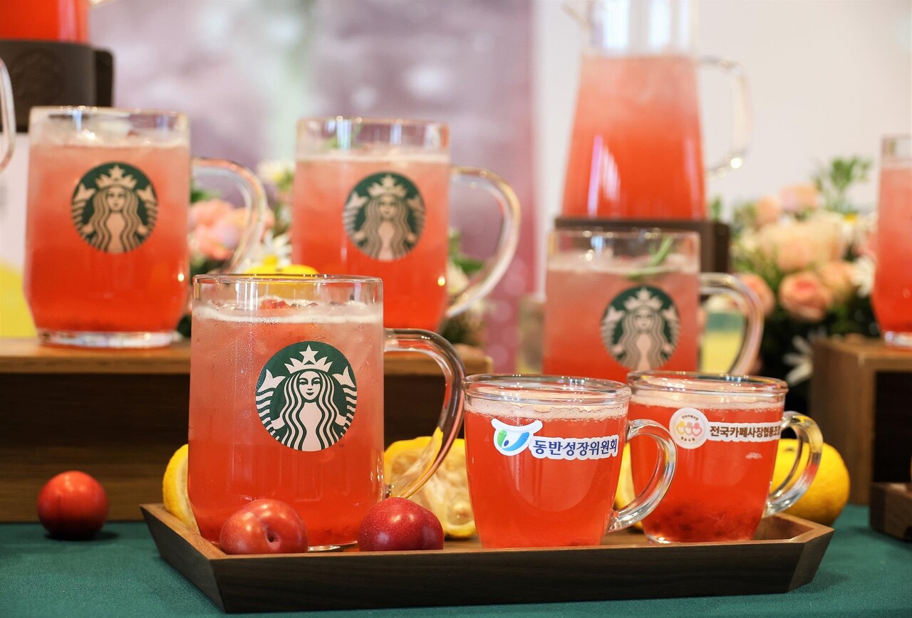 스타벅스 코리아가 만든 소상공인 상생 음료, 유자 자두 에이드 [사진제공=스타벅스]