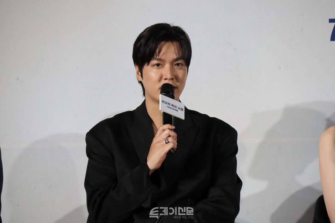 영화 &lt;전지적 독자 시점&gt; 제작보고회에서 촬영 소감을 말하고 있는 이민호 배우&nbsp;©투데이신문