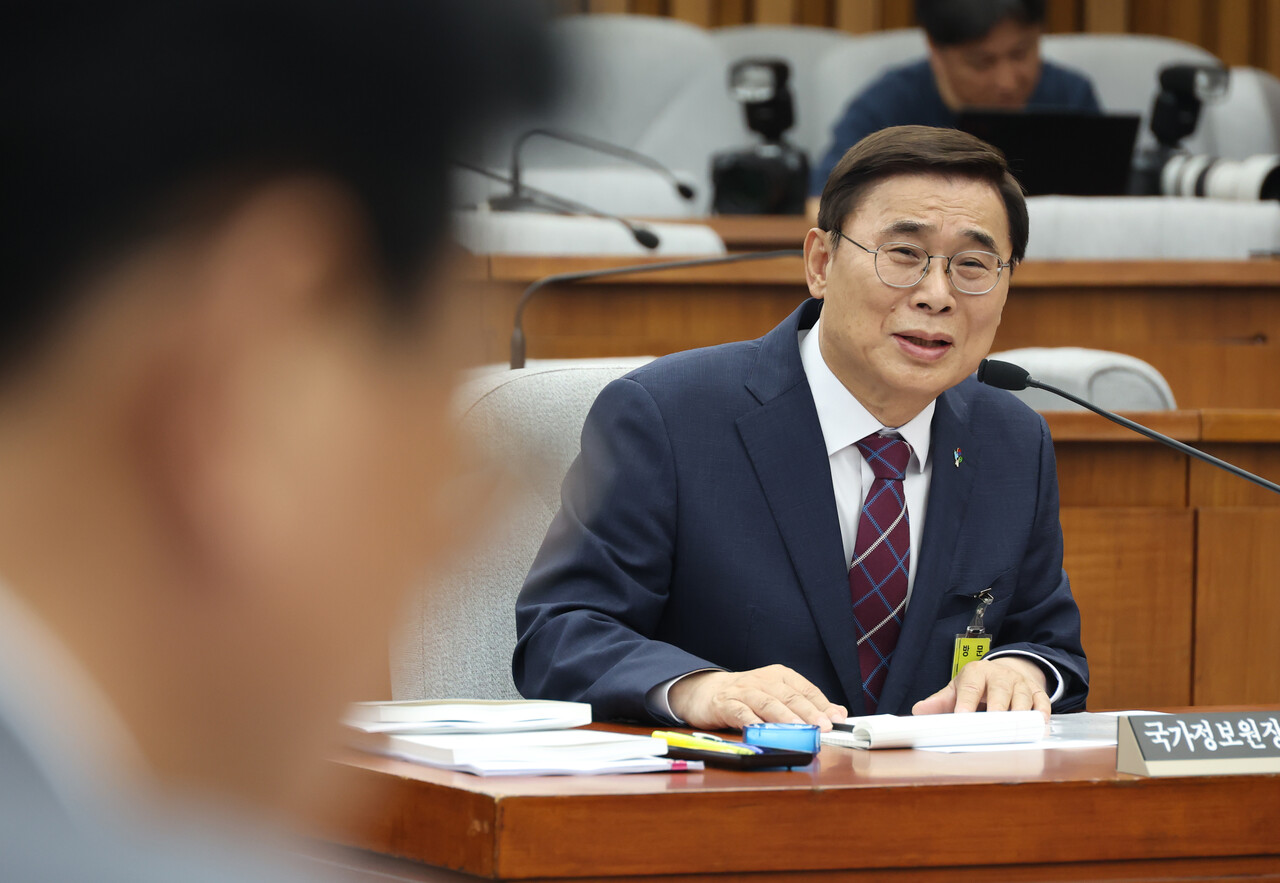 이종석 국가정보원장 후보자가 19일 서울 여의도 국회에서 열린 국가정보원장 후보자 인사청문회에서 발언하고 있다. [사진제공=뉴시스]