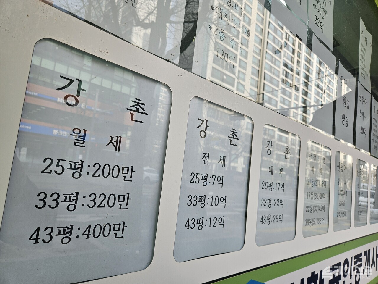 서울의 한 공인중개소에 매매정보가 걸려있다. ⓒ 투데이신문