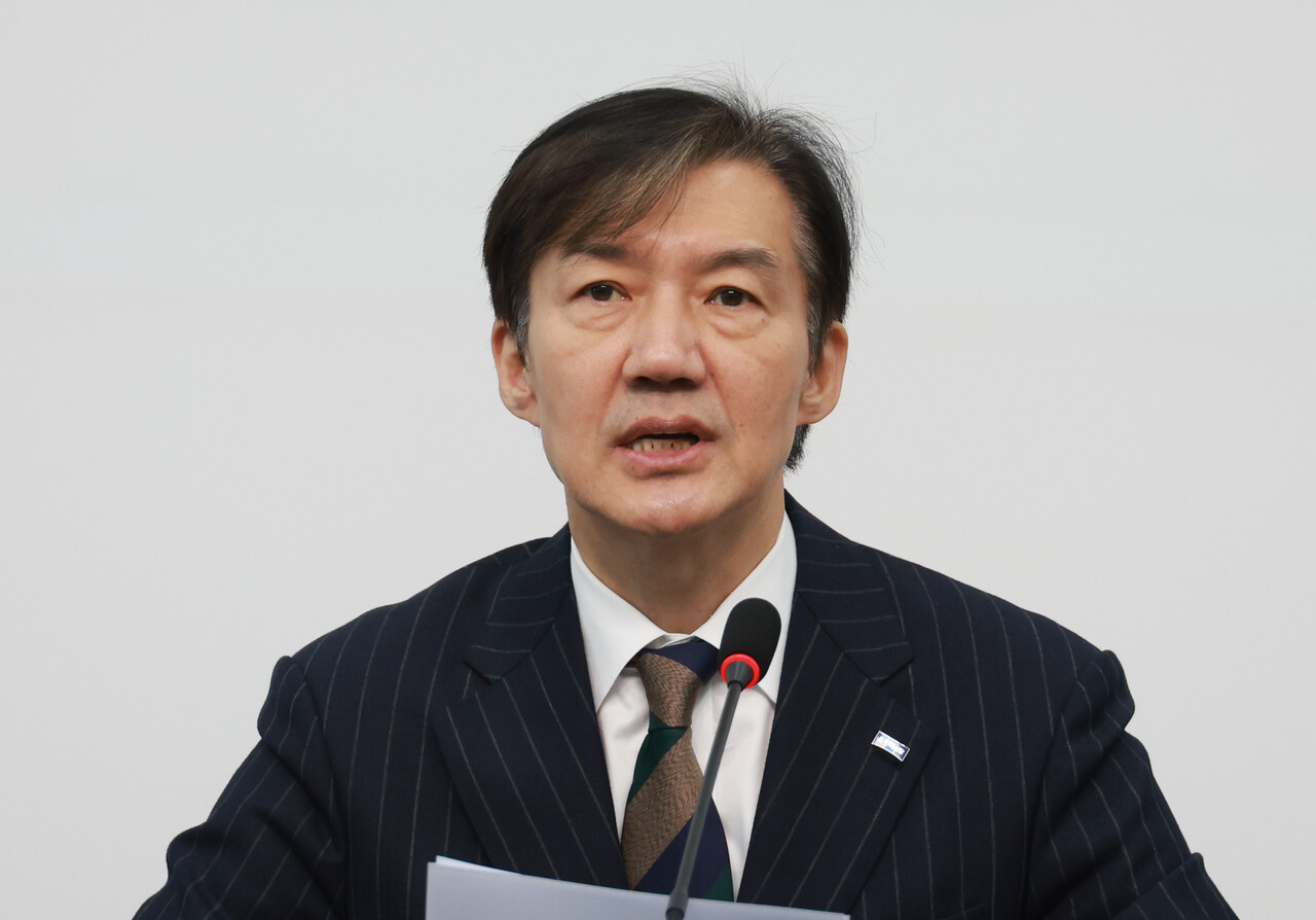 조국 조국혁신당 비상대책위원장이 5일 서울 여의도 국회에서 열린 끝까지 간다 특별위원회 회의에서 발언하고 있다. [사진제공=뉴시스]